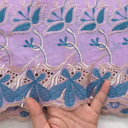 SJD LACE African Nigerian Cotton Lace Fabrics 5Yards 2025 High Quality Embroidery Swiss Voile Lace for Women Party Dresses 4370