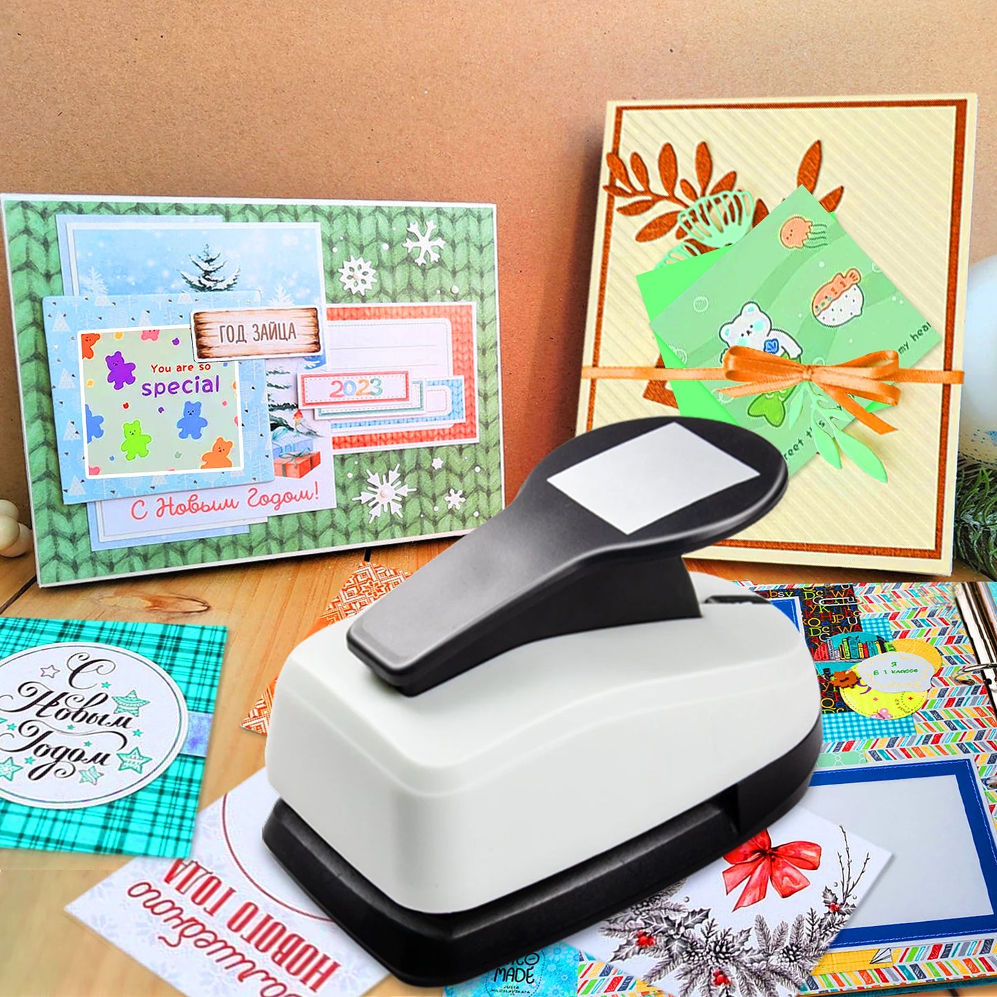 Square Paper cutter tool crafts Hole Punchers Set 1 1.5 2 inch 25 38 50 mm Square Hexagon Triangle Shapes for crafting scrapbook