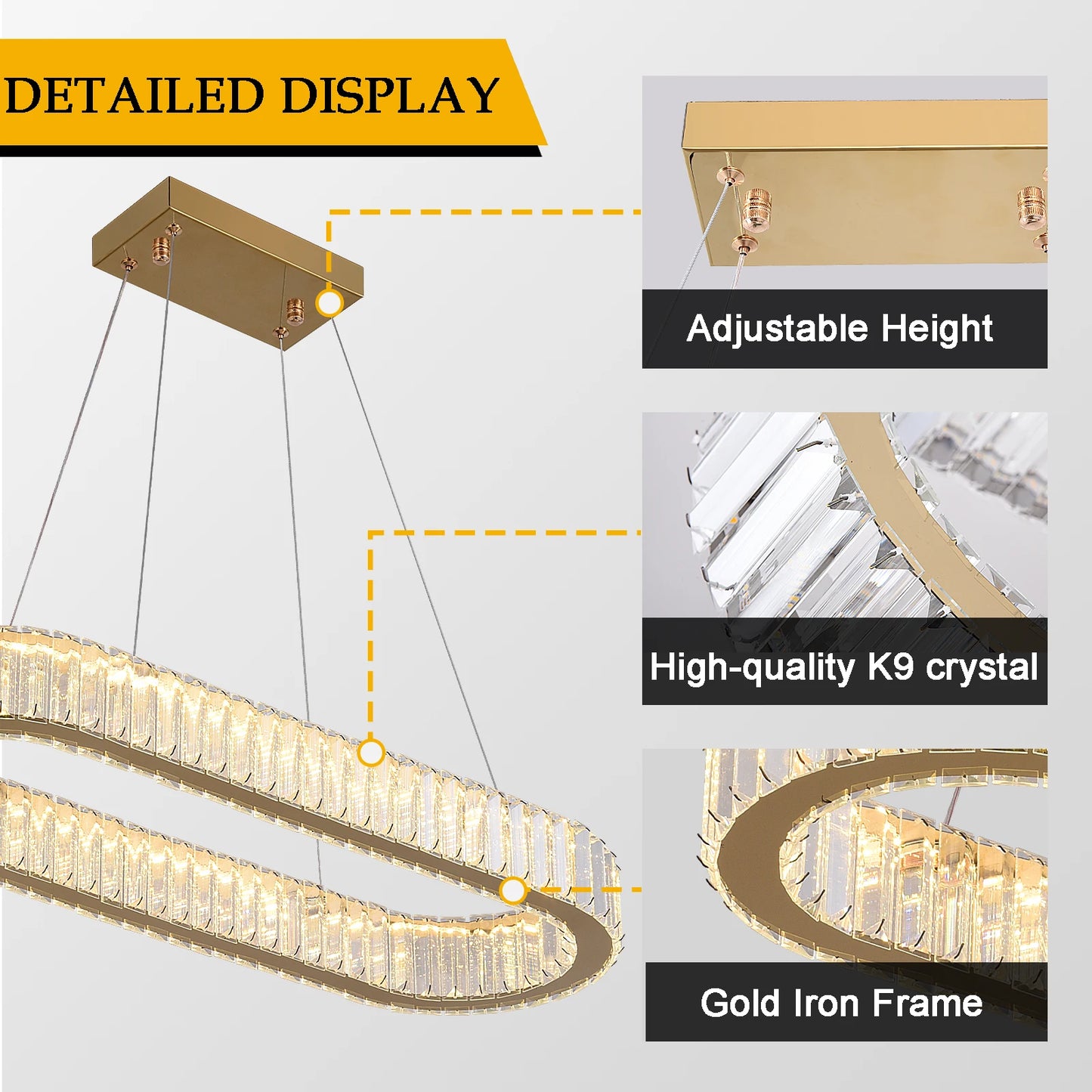 Modern Crystal Ceiling Chandeliers Living Room Bedroom Lighting Fixture Changeable Restaurant Home Decora Pendant Lights Lustres