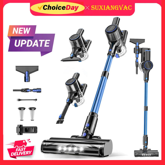40Kpa 8 in 1 Cordless Vacuum Cleaner, 3 Modes Suction, 45Mins Rechargeable Lightweight Vacuum for Pet Hair/Carpet/Hard Floor
