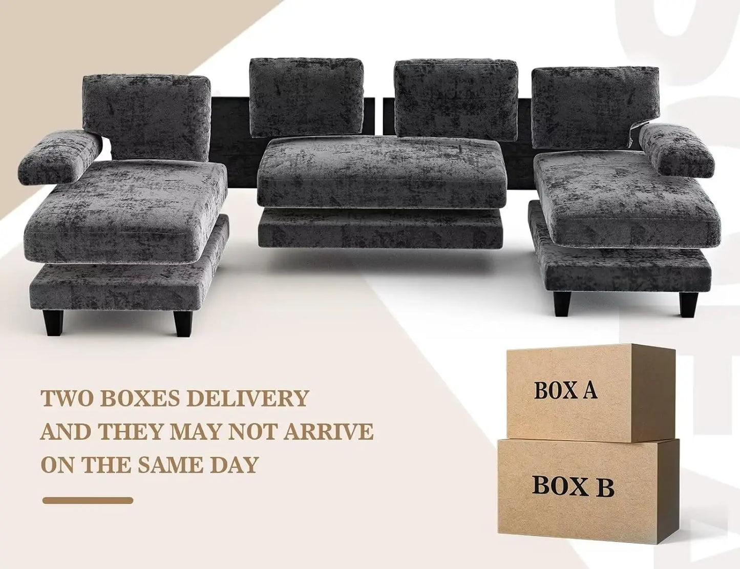 U Shaped Sectional Couches for Living Room, 111 Inch Modular Sofa with Double Chaise, Large Lounge Couch for, Customized