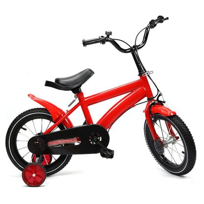 14Inch Children's Bicycle with Detachable Wheel,  Adjustable Kids Bike Unisex for 100-115cm, Lightweight Carbon Steel Frame