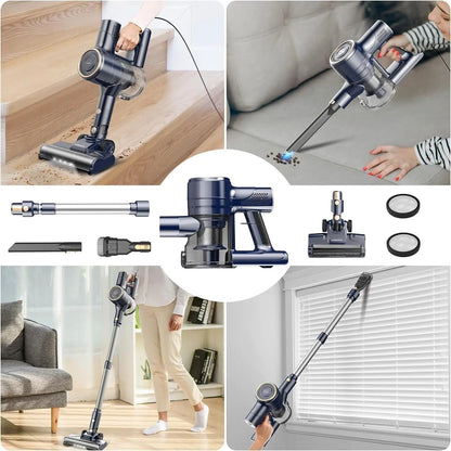 YISORA Corded Vacuum Cleaner, 600W 23KPa Stick Vacuum, Free-Stand 6 in 1 Handheld Vacuum Cleaner for Hard Floor Carpet