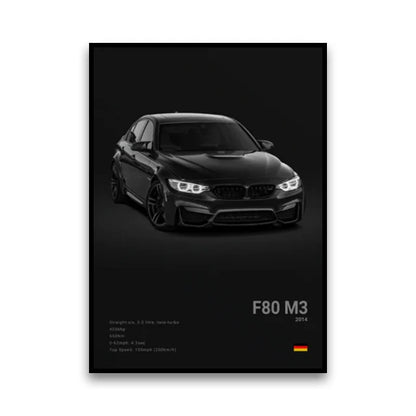 2-A1 Famous Cars G80 M3C Canvas Wall Art Print Poster E30 M3 Z8 Decorative Mural Modern Home Decor Birthday Gift Unframed