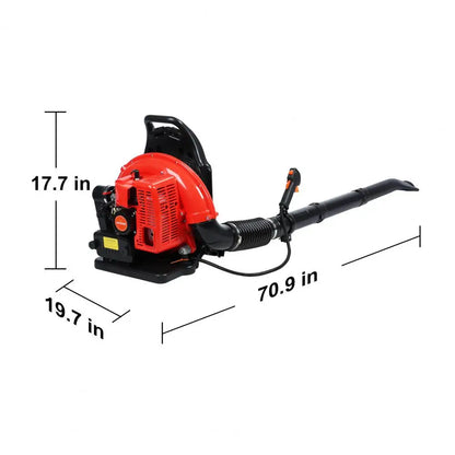Backpack Leaf Blower, 63CC Gas Powered Leaf Blower, 665CFM 2-Stroke Snow Blower, Long Pipe, 1.7L Fuel Tank, Leaves Blower
