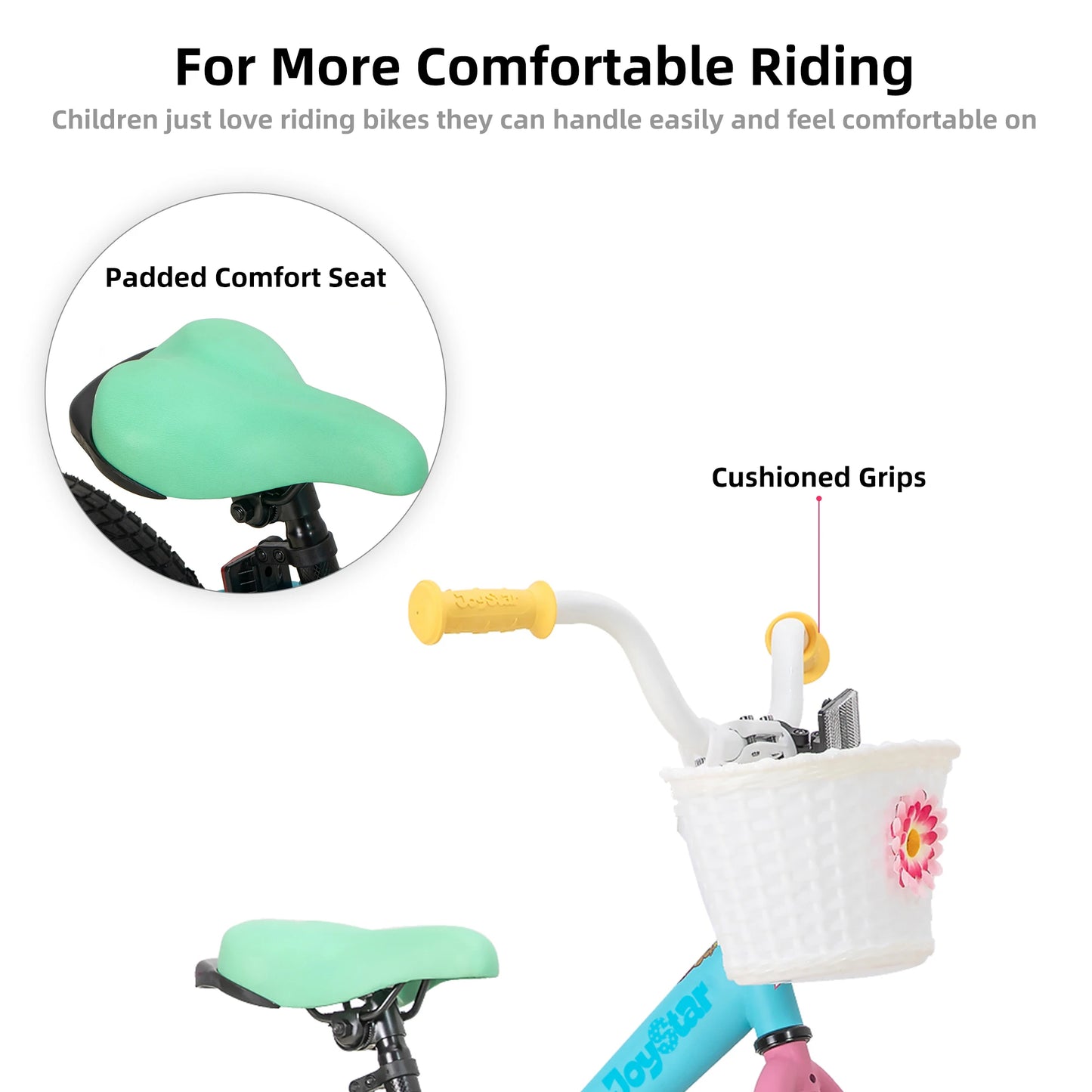 JOYSTAR 12 14 16 Inch Kids Bike for 2-7 Years Girls 33-53 Inch Tall, Toddler Girl Bike with Training Wheels, Rainbow Bikes