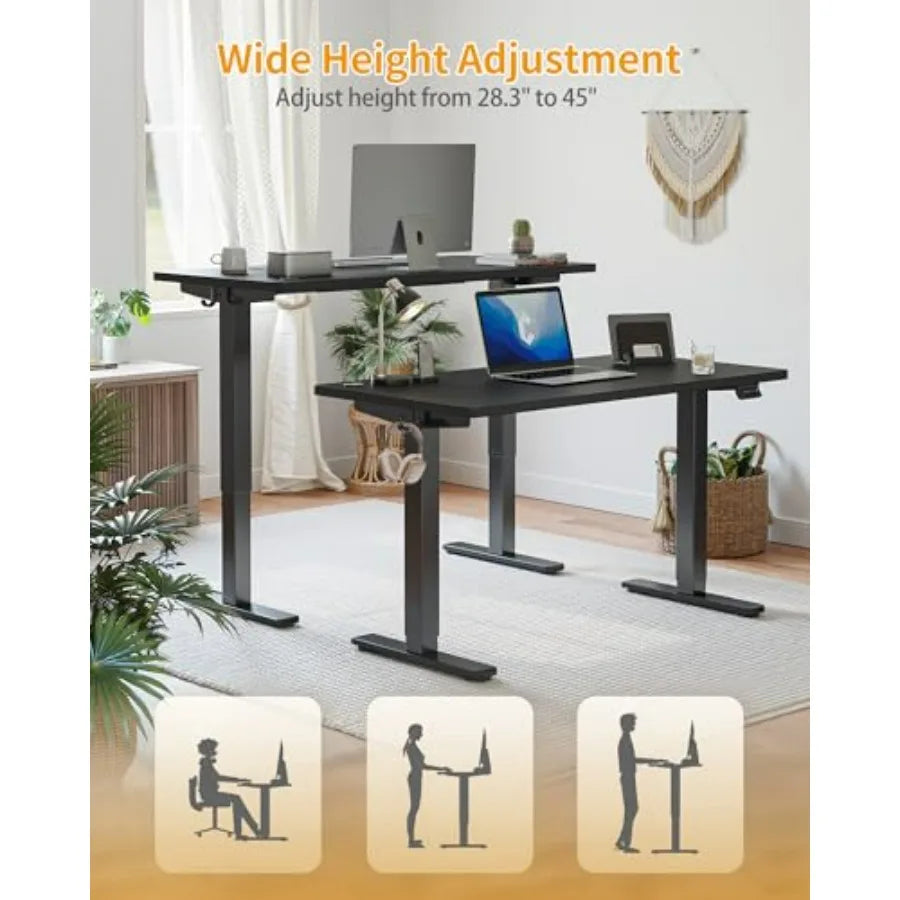 Electric Standing Desk 40 x 24 Inches Hght Adjustable Sit Stand Desk Ergonomic Home Office Computer Workstation Black