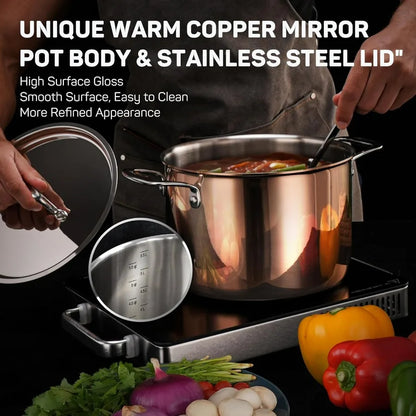 Whole Triply 18 10 Stainless Steel Pot and Pan Set 10 Piece Copper Pots and Pans Set with Stainless Steel Lid Induction Cookwar