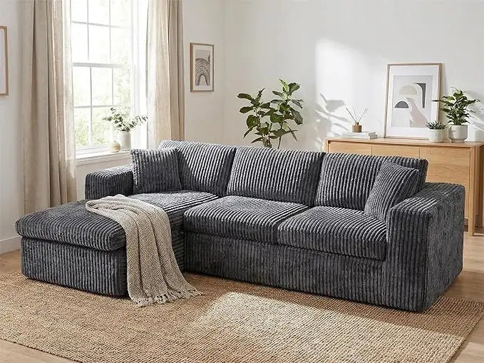 105" Boneless Couches for Living Room, Sectional Couches Modular Sofa with L-Shaped Chaise, Memory Foam Comfy Cloud，Customized