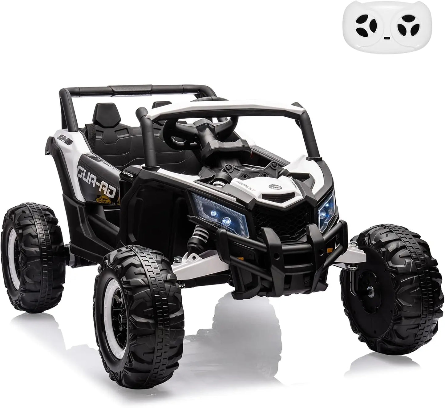 2 Seater Ride On Car, 24V Kids Ride On UTV Car w/Remote Control, 2×200W Motor Electric Vehicle LED Lights Off-Road Toy for Kids