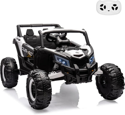 2 Seater Ride On Car, 24V Kids Ride On UTV Car w/Remote Control, 2×200W Motor Electric Vehicle LED Lights Off-Road Toy for Kids