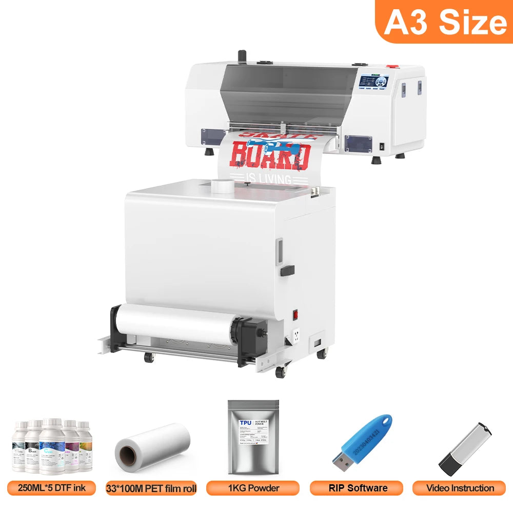 EU/US Stock A3 XP600 DTF Printer Printer Impresora A3 DTF Printer With OvenTransfer Printer Direct to Film Print T-Shirt Printer