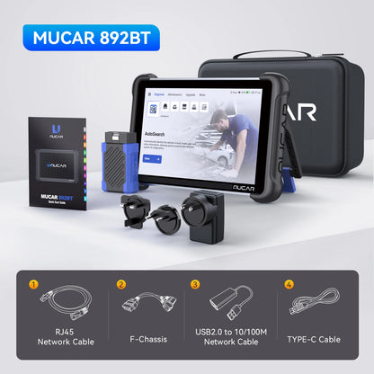MUCAR 892BT OBD2 Scanner CANFD&DOIP Diagnostic Tool Lifetime Free Update Bi-directional Full System 34 Reset ECU Coding 64GB