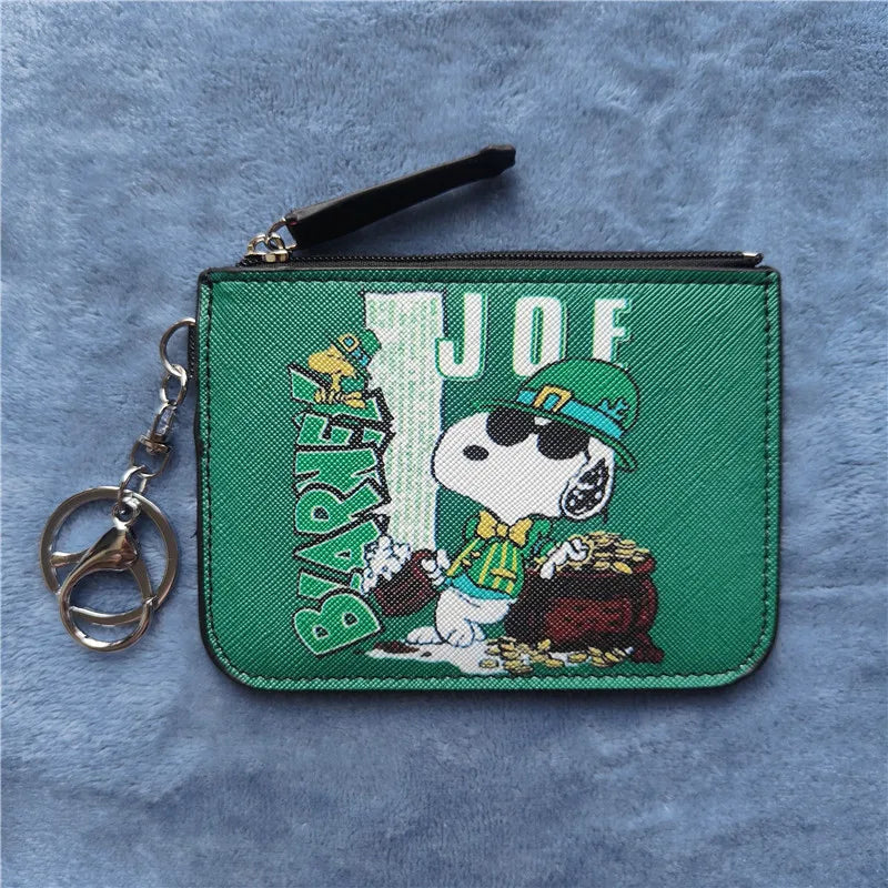 Snoopy Coin Purses Charlie Brown Cute Wallet Women Leisure Woodstock Zipper Card Holder Coin Pouch Lady Cases Giirls