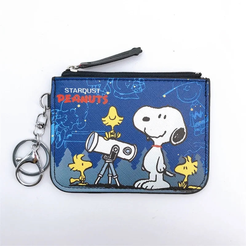Snoopy Coin Purses Charlie Brown Cute Wallet Women Leisure Woodstock Zipper Card Holder Coin Pouch Lady Cases Giirls