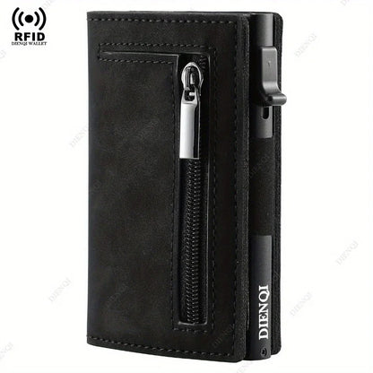 Rfid Blocking Credit Card Holder Men Wallet Luxury Pop Up Slim Thin Minimalist Wallet Bank Cardholder Case Black Vallet for Men
