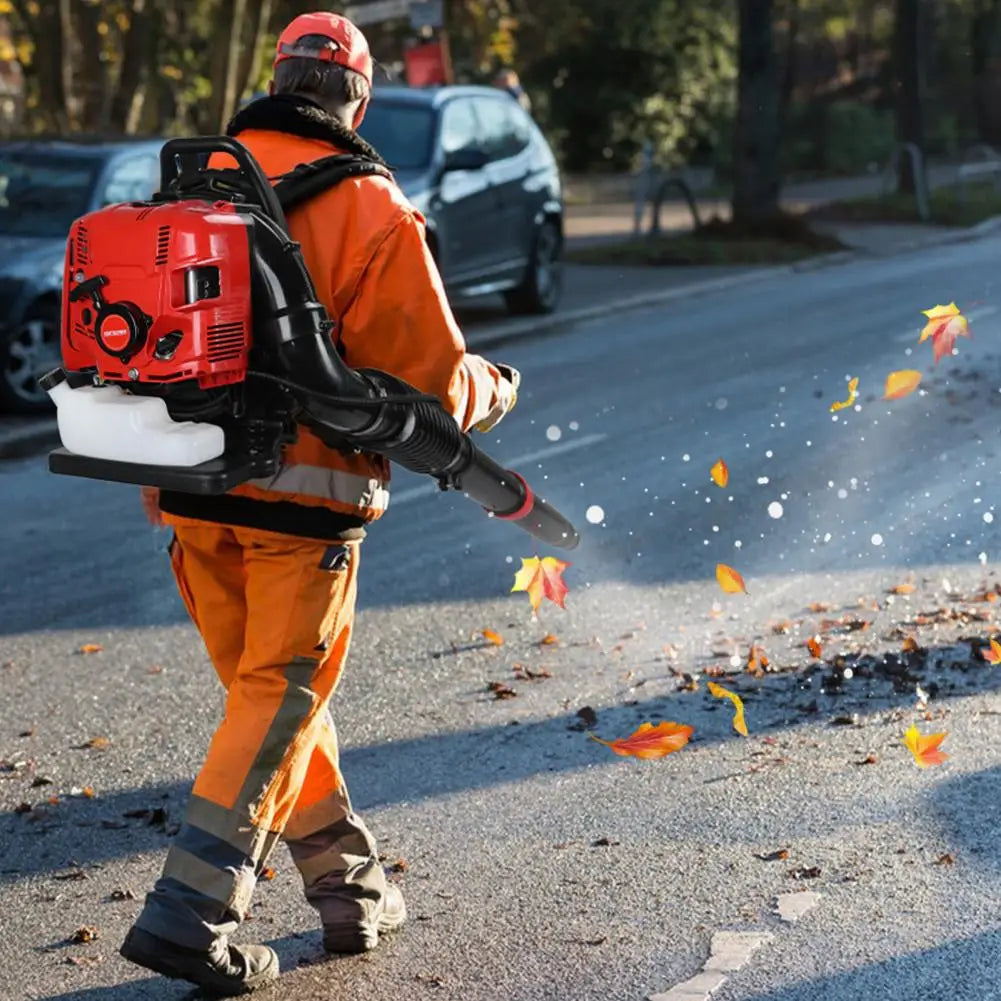 Leaf Blower, 75.6CC 4-Stroke Backpack Gas Leaf Blower, Snow Blower, Up to 900 CFM and 210 MPH, Variable Speed, Cruise Control
