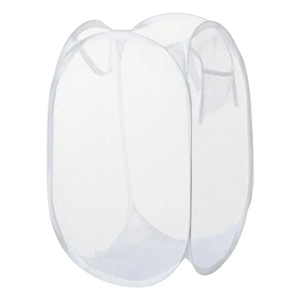 Folding Dirty Laundry Sorting Basket Washing FrameBathroomCloth MeshStorage BagFrame Bucket LaundryOrganizers Storage Pouch