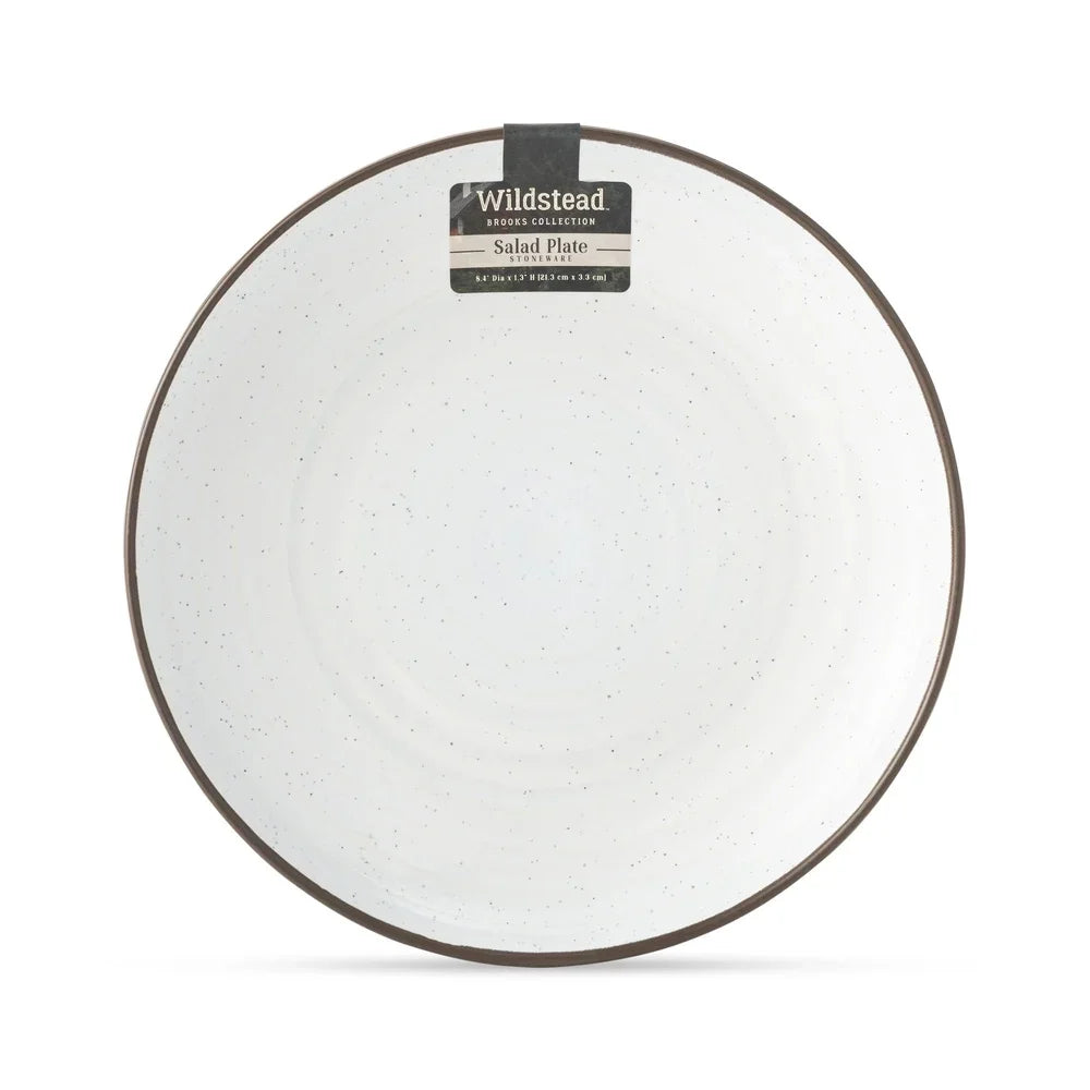 Ceramic Salad Plate Rustic Round Dinnerware Dishwasher Microwave Safe Serving Plate Perfect Appetizers Side Dishes Kitchen Table