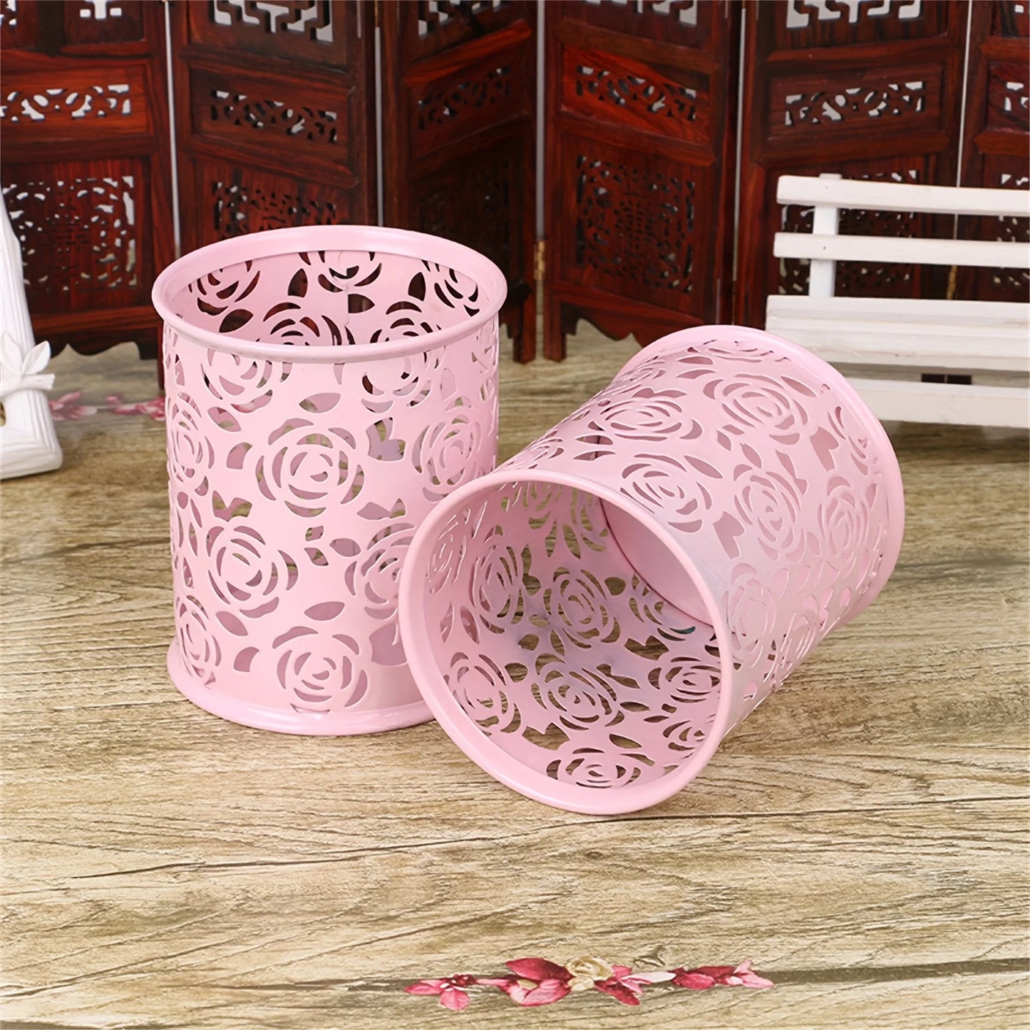 1pc Rose Flower Pen Holder, Durable, Wear-Resistant Desk Organizer for Students, Teachers, and Office Supplies, Stationery Rack