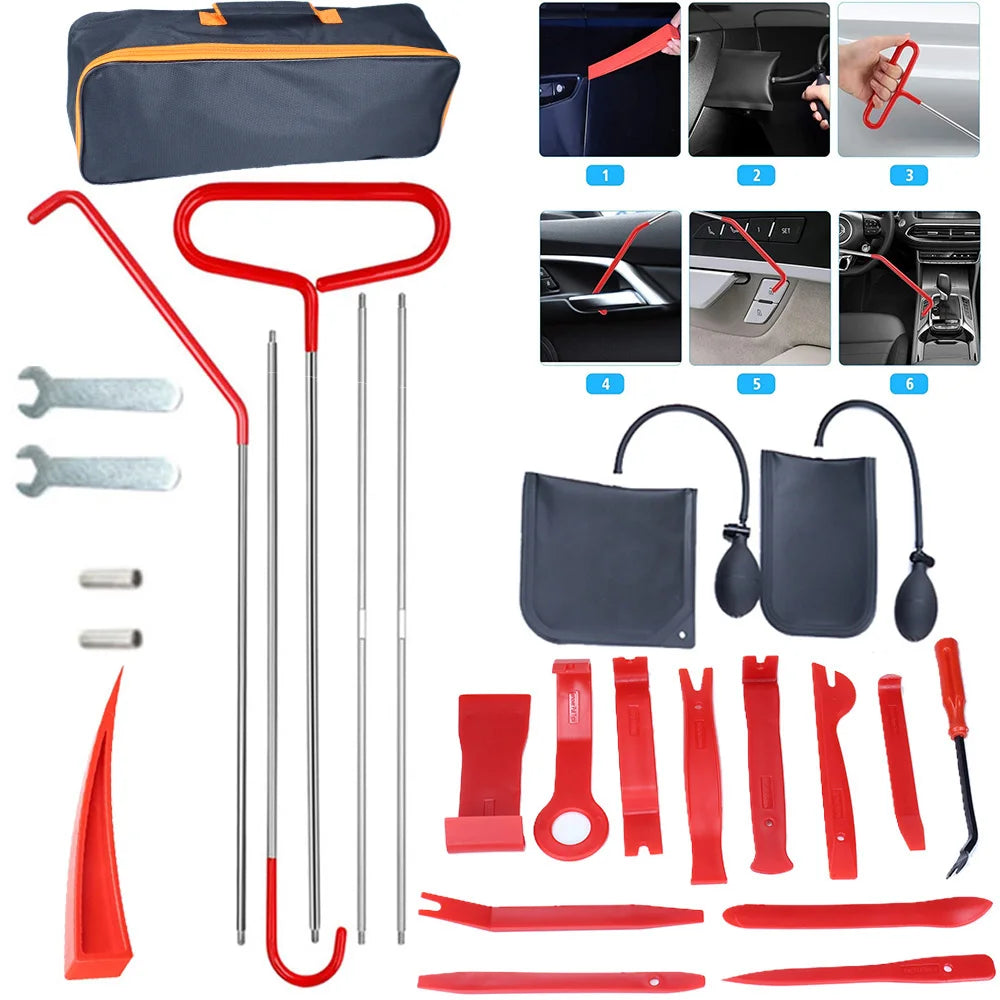 Car Window Door Emergency Open Key Lost Lock Out Unlock Auto Tools Kit Air Wedge Bag Pump Open Unlock Kit for Car Truck
