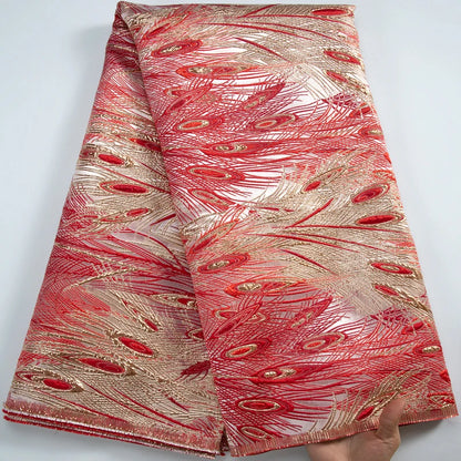 SJD LACE French Jacquard Lace Fabrics 2025 Latest African Brocade Tulle Lace Fabric for Sewing Women Wedding Party Dresses A3327