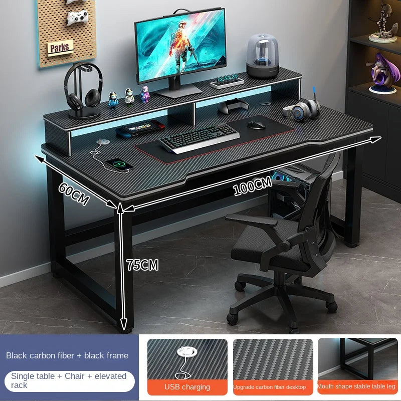 Shelf Living Room Office Desk Storage Standing Floor Metal Arbenic Computer Desks European Black Mesa De Escritorio Furniture