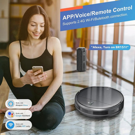 RAYFURN Robot Vacuum Cleaner 6000Pa Power Auto Charging App Control Water Tank Wet Mopping Robot Vacuum Cleaner Electric Sweeper