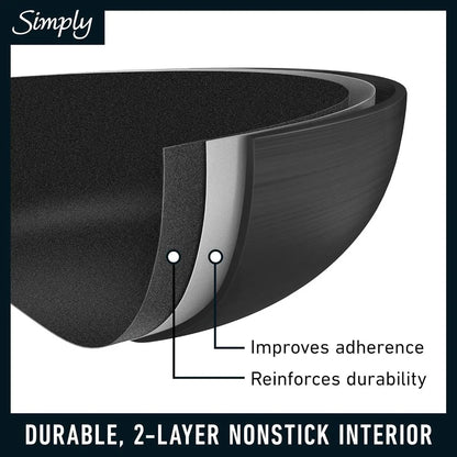 Calphalon 10-Piece Non-Stick Cookware Set with Black Pots and Pans, Stainless Steel Cool-Touch Handles, and Hard-Anodized Alumin