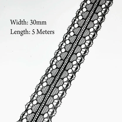 5 Meters White Black Lace Ribbon Assorted Pattern Trims for Gift Wrapping Christmas Wedding Decorations DIY Crafts Sewing Supply