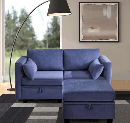 Loveseat Sofa with Seats Storage Modular Sectional Sofa Small Couch with Ottoman for Small Spaces Convertible L, Customized