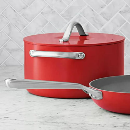 MEMBER MARK 11Piece Modern Ceramic Cookware Set in Red 23x15x11
