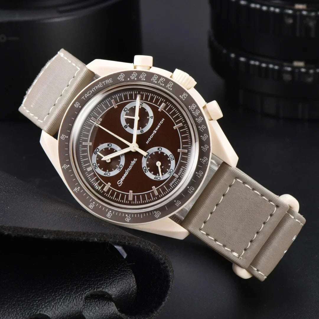 2025 Men's Moon Phase Quartz Chronograph Watch - 6-Hand Celestial Dial, Waterproof Luminous, Gift Box, Hot Sale Free Shipping