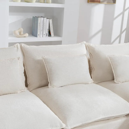 Cloud Couch 102.3'' Oversized Boneless Sectional Sofa with Ottoman - Modern Modular Customized Comfortable Seating Furniture