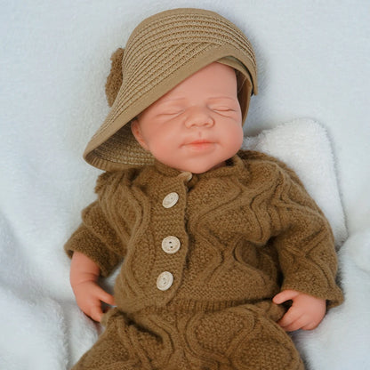 Soft Full Body Platinum Silicone Painted Reborn Doll Girl Handmade 18.31 Inch Solid Color Newborn Dummy Boy Suitable