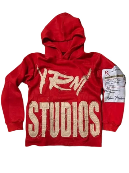 Oversized Hoodies with Embroidered Letters for Men. Y2K Street Hip-hop Style Red Hoodie Fall Jacket for Couples.