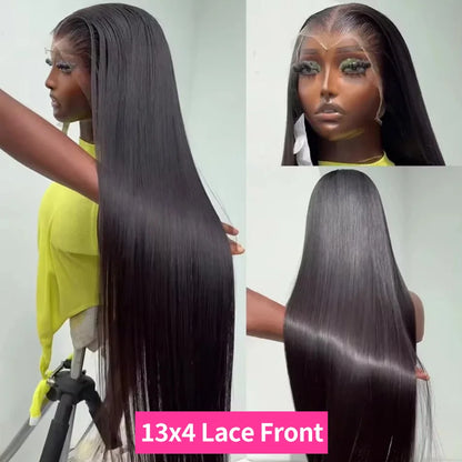 Straight Human Hair Wig 100%Human Hair Quality 13X6 Hd Transparent Lace Front Wig For Black Women 5X5 Glueless Brazilian 40 Inch