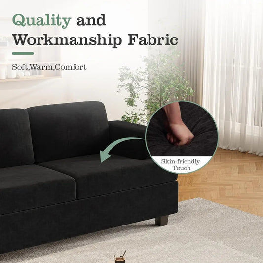 Loveseat & 3 Seater Sofa Sets, Comfy Dark Grey Couch Sofa Set for Living Room Furniture, Modern Lounge Sofa Cloud Couch