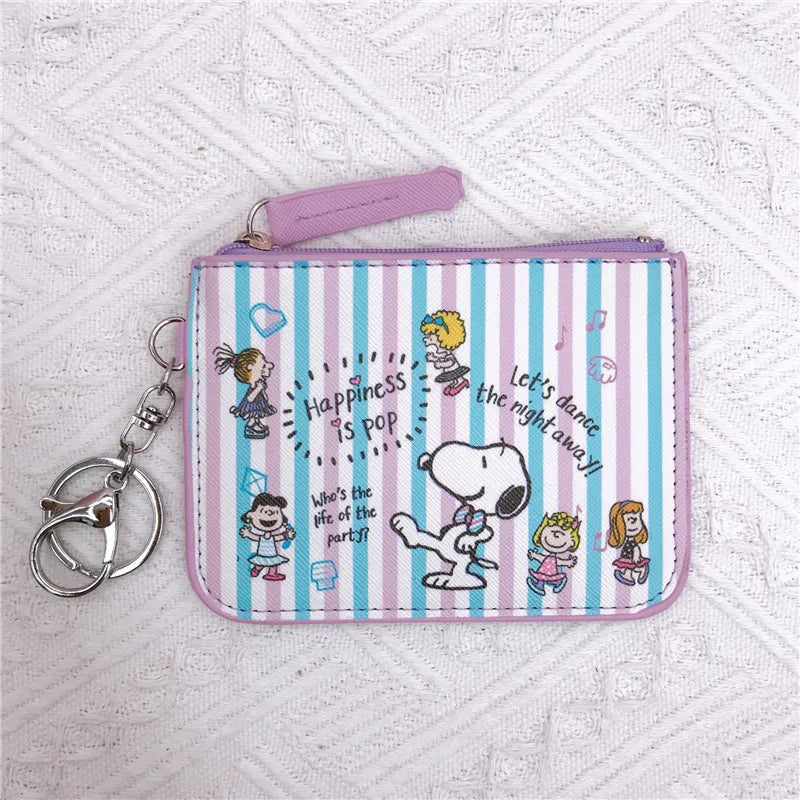 Snoopy Coin Purses Charlie Brown Cute Wallet Women Leisure Woodstock Zipper Card Holder Coin Pouch Lady Cases Giirls