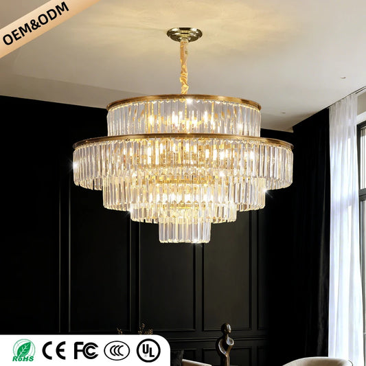 Hanging Chandelier Living Room Hall Lighting Villa Dining Table LED High-end Luxury Dining Room Crystal Chandeliers