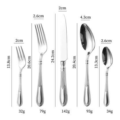 20Pcs Gold Stainless Steel 304 Dinnerware Set 18/10 Dinner Knife Fork Cutlery Set Service For 4 Drop Shipping