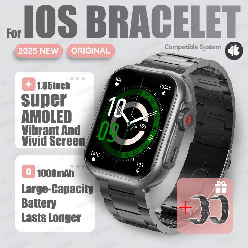 2025 Fashion Women Watch Ultra2 SE Smart Watches 1000mAh 1.85"AMOLED Full Touch Screen BT Call Smartwatch For Android IOS Ladies