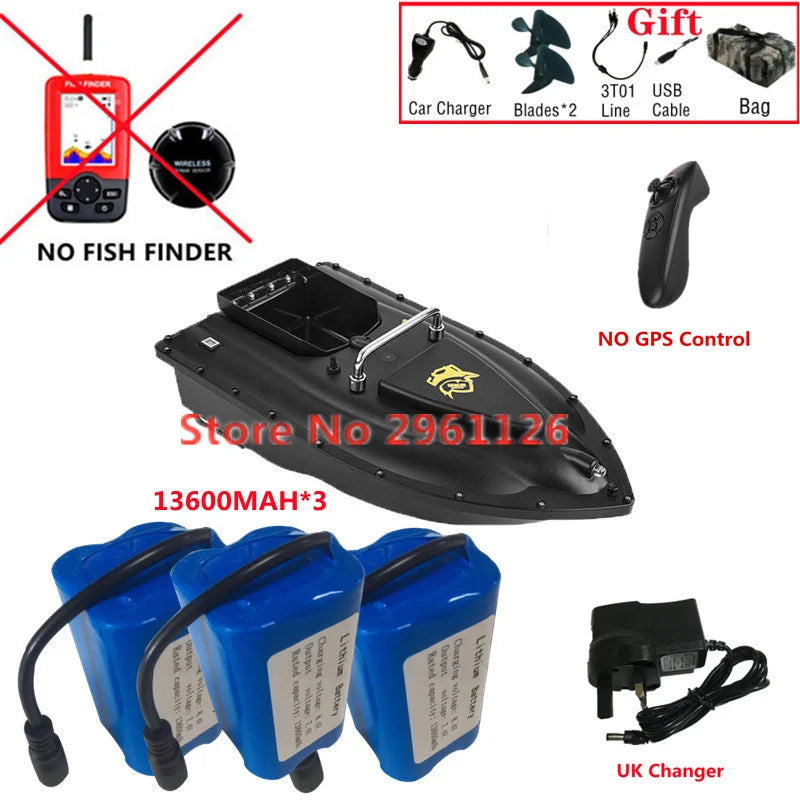 600M GPS Sonar Fish Exploration High Speed Remote Control Bait Boat Model 1.5KG 16GPS Constant Speed Cruise RC Bait Boat Model