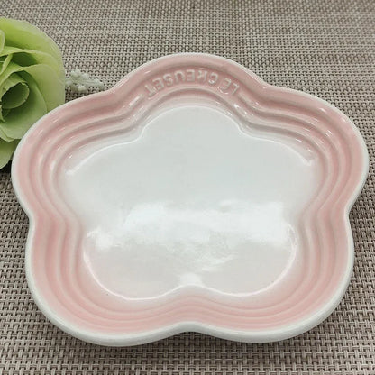 Plum Blossom Small Plate 5.5Inches 14cm Rainbow Sauce Plate Flower Shaped Pet Gradual Spike Bone Plate Tableware Ceramic Dishs