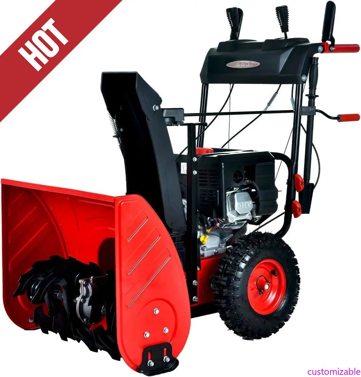 Customizable Gas Snow Blower 24-Inch 2-Stage Self-Propelled 212cc Engine Gas Powered with Electric Start, LED Light