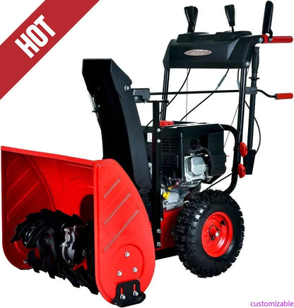 Customizable Gas Snow Blower 24-Inch 2-Stage Self-Propelled 212cc Engine Gas Powered with Electric Start, LED Light