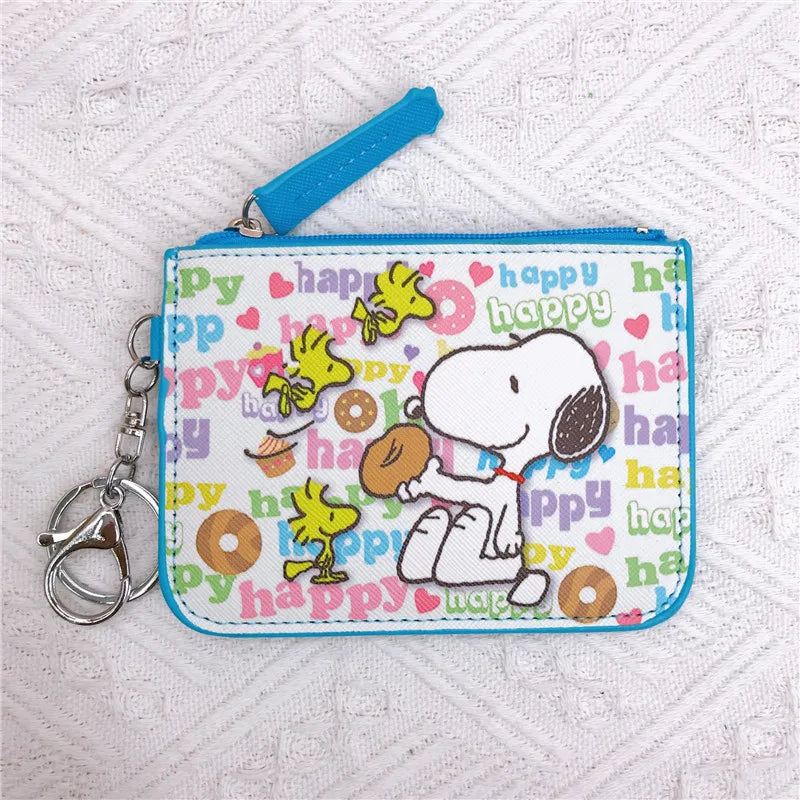 Snoopy Coin Purses Charlie Brown Cute Wallet Women Leisure Woodstock Zipper Card Holder Coin Pouch Lady Cases Giirls