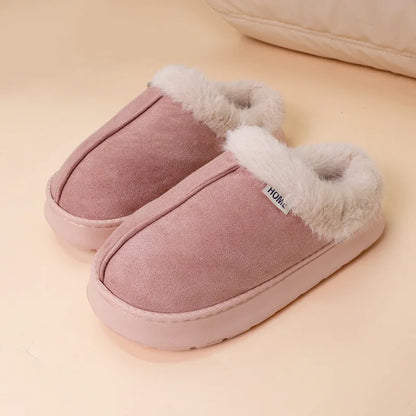 Winter Warm Plush Indoor Slippers for Women Men Non Slip Soft Sole Cotton Shoes Woman Cozy Thick Platform Fluffy House Slippers