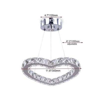 Modern Heart Crystal Chandelier Pendant Lighting Home Decor Led Ceiling Lamp Fixtures For Dining Room Lustres Hanging Lighting