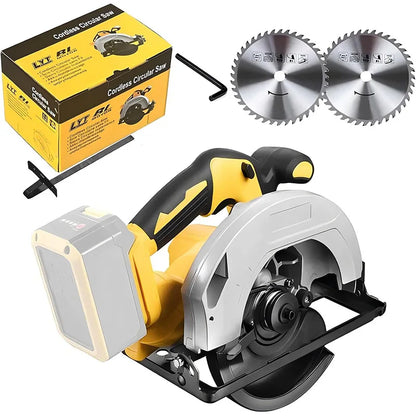 Cordless circular saw compatible with DEWALT 20V MAX battery, 2 blades, suitable for woodworking, stone and plastic, tools, batt